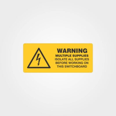 Warning Multiple Supplies Label